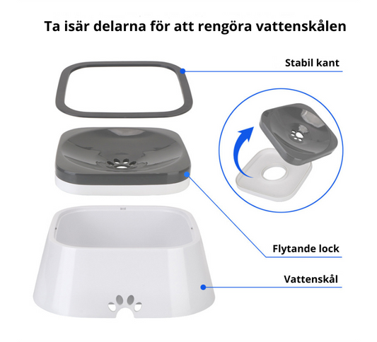 Antispillsäker vattenskål