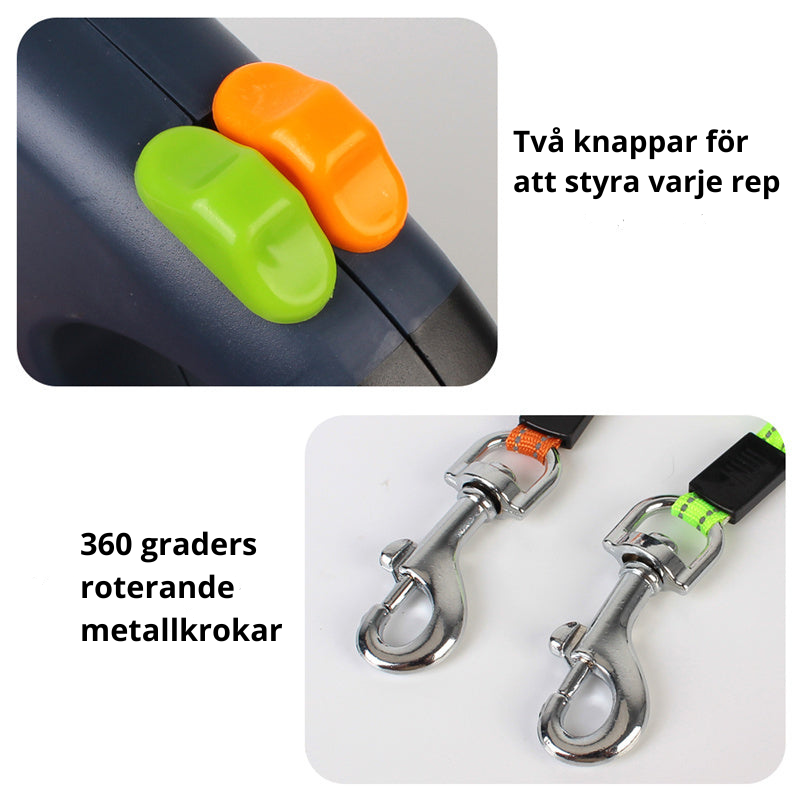 Det ultimata kopplet för dig med två hundar – smidigt, säkert och fullt av smarta funktioner!